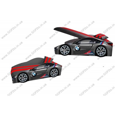 Ліжко машина BMW Sport 2 (з матрасом, м'яким спойлером і подушкою)