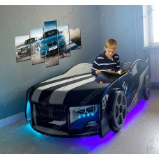 Дитяче Ліжко машина БМВ VIP СПЕЙС 3 (BMW SPACE 3) (з матрацом, м'яким спойлером і подушкою) Дитяче Ліжко машина БМВ VIP СПЕЙС 3 (BMW SPACE 3) (з матрацом, м'яким спойлером і подушкою)