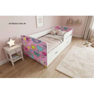 Дитяче ліжко KINDER-COOL 09 «Рожеві прикраси» для дівчинки Дитяче ліжко KINDER-COOL 09 «Рожеві прикраси» для дівчинки